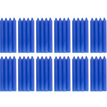 Com-fort House- Vela De Mesa Azul - Pack Velas De 48 Unidades - Velas Decorativas Sin Perfume - Velas Para Tu Hogar