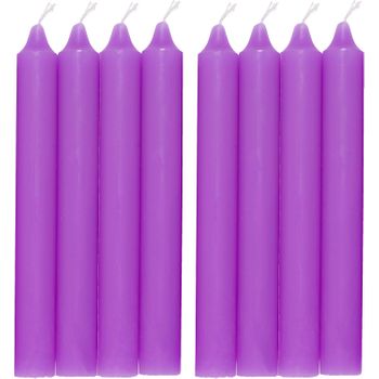 Com-fort House- Vela De Mesa Lila - Pack Velas De 8 Unidades - Velas Decorativas Sin Perfume - Velas Para Tu Hogar