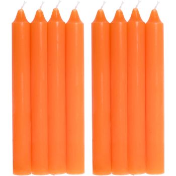 Com-fort House- Vela De Mesa Naranja - Pack Velas De 8 Unidades - Velas Decorativas Sin Perfume - Velas Para Tu Hogar