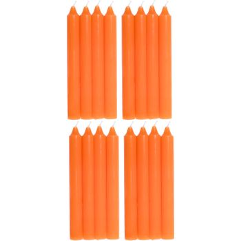 Com-fort House- Vela De Mesa Naranja - Pack Velas De 16 Unidades - Velas Decorativas Sin Perfume - Velas Para Tu Hogar