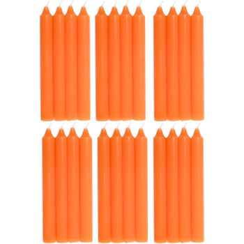 Com-fort House- Vela De Mesa Naranja - Pack Velas De 24 Unidades - Velas Decorativas Sin Perfume - Velas Para Tu Hogar