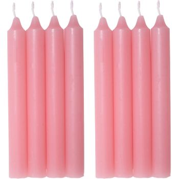 Com-fort House- Vela De Mesa Rosa - Pack Velas De 8 Unidades - Velas Decorativas Sin Perfume - Velas Para Tu Hogar