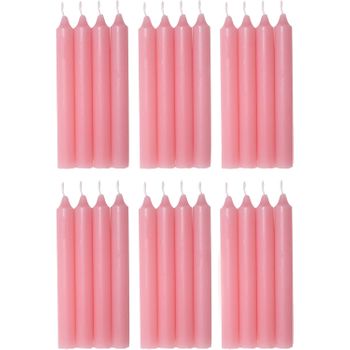 Com-fort House- Vela De Mesa Rosa - Pack Velas De 24 Unidades - Velas Decorativas Sin Perfume - Velas Para Tu Hogar