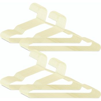 Com-fort House | Perchas De Metal Beige | Antideslizantes Y Resistentes | Ideal Para Chaquetas, Pantalones, Blusas | Pack De 40