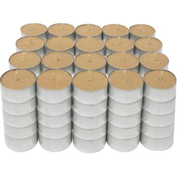 Com-fort House | Velas De Te Perfumadas | Pack Velas De 100 Unidades | Velas De Té Calientaplatos | Tealight | 4,5 Horas De Duración | Olor Canela [clase De Eficiencia Energética A]