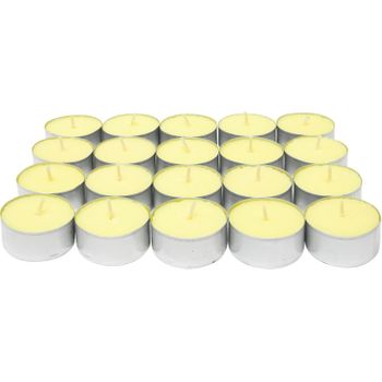 Com-fort House | Velas De Te Perfumadas | Pack Velas De 20 Unidades | Velas De Té Calientaplatos | Tealight | 4,5 Horas De Duración | Olor Vainilla