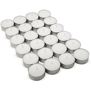 Com-fort House- Velas Blancas | Pack Velas De 144 Unidades | Velas De Té Calientaplatos | Tealight | 9 Horas De Duración | Velas Decorativas Sin Perfume |