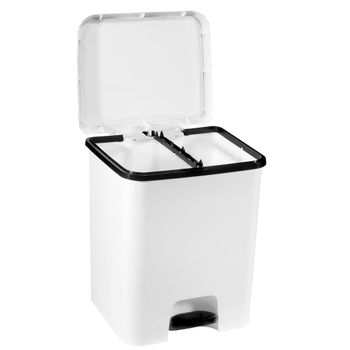 Com-fort House | Cubo Pedal Duo Ecologico Blanco 52l.