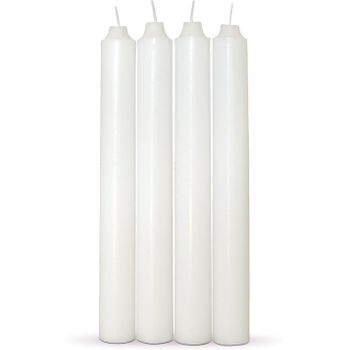 Com-fort House- Velas Blancas | Pack Velas De 4 Unidades | Velas 2x17,5cm | Velas Estilo Candelabro | Velas Decorativas Sin Perfume |