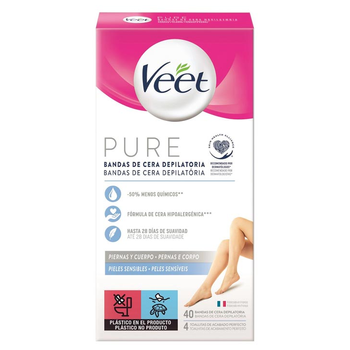 Veet Banda Depilatoria Corporal Para Piel Sensible 40 Uds