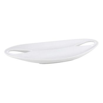 Bandeja Mármol Blanco Dorado Metal Vidrio 30 x 4,5 x 30 cm (6