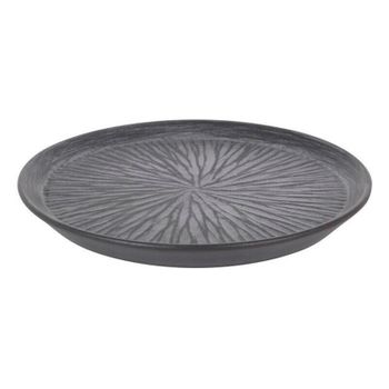 Plato Llano Stoneware Lotus Porcelana Negro (ø 23 X 2,5 Cm)