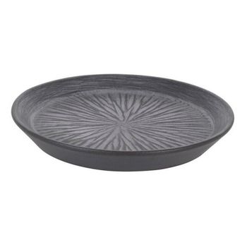 Plato Stoneware Lotus Negro Porcelana (ø 18 X 2,5 Cm)