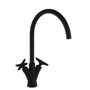 Ramon Soler 910102nm Adagio Grifo Bimando De Lavabo Caño Giratorio 190mm Negro Mate