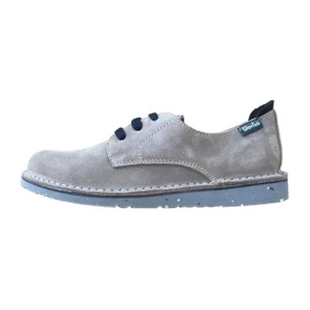 Zapato comunión blucher para niño YOWAS afelpado piel azul iris