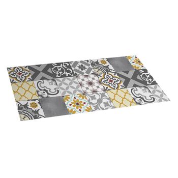 10xdiez Alfombra Vinílica De Cocina Patch Gris-ambar  | (50cmx110cm - Gris)