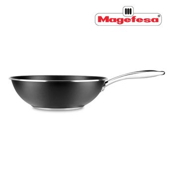 Wok Modelo Prisma Diam.28 Acero Inox Magefesa - Neoferr..