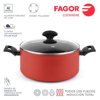 Olla Maxima+tapa 20cm Roja Aluminio 3004 Fagor - Neoferr..