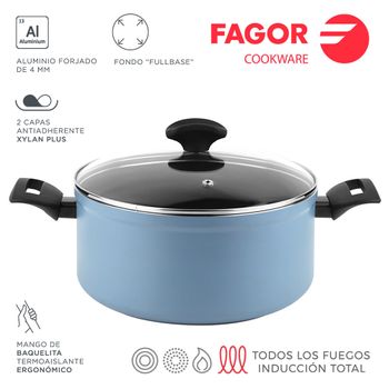 Olla Maxima+tapa 24cm Azul Aluminio 3004 Fagor - Neoferr..