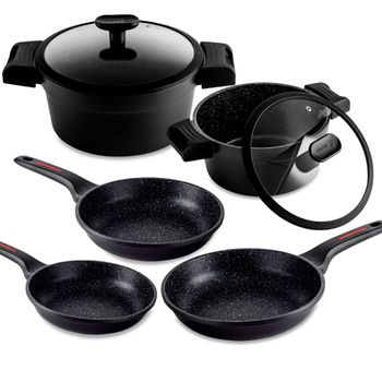 Batería Cocina 20-26-28 Cm, Inducción Mango Desmontable, Cazo Sartén,  Antiadherente Sin Pfoa Negro Magefesa K2 Cristal con Ofertas en Carrefour