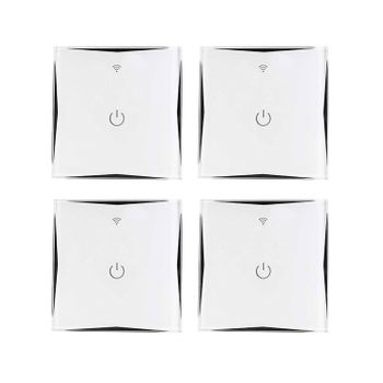 Pack 4 Interruptores Wifi De Pared Vía Smartphone/app 7hsevenon Home