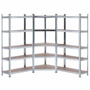 Yaheetech Estantería Metálica Galvanizada 150x70x30cm Estanterias  Almacenaje de 5 Niveles Estante Industrial de Almacenamiento para Trastero  Garaje