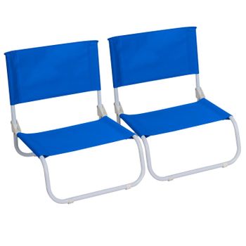 Set de 2 sillas acampada plegable portátil sillas pesca Camping playa con reposabrazos y Bolsa de transportesenderismo trekking