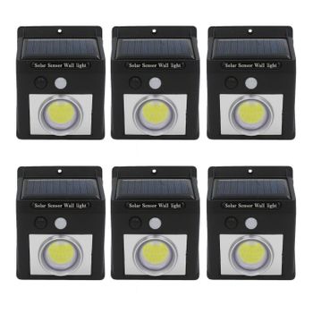 Aplique De Pared Solar Led Con Sensor Crepuscular Y Movimiento Negro 7500k 20000h 7hsevenon