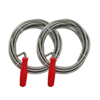 Pack 2 Desatascadores De Tuberias En Espiral 3m Gris/rojo 7house