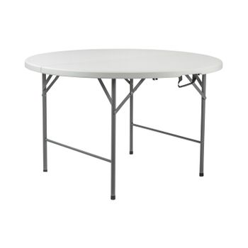 Mesa Auxiliar Plegable Redonda Blanco Lifetime Ø84 X 74 Cm con Ofertas en  Carrefour