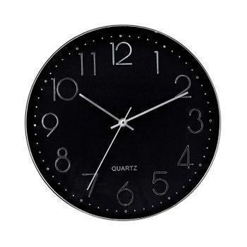 Orion91 - Reloj De Pared Moderno En Relieve Con Esfera Negra Ø30cm, Hogar, Oficina Y Despacho, Movimiento Agujas Continuo, Extra Silencioso, Números En Relieve, Diseño Actual
