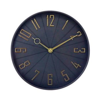 Reloj De Pared Vintage Negro/dorado Ø27.3 Cm O91