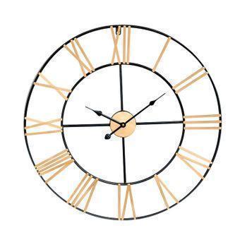 Reloj De Pared Vintage Negro/bronce Ø60cm O91