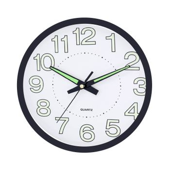 Reloj De Pared Moderno Reflectante Negro Ø25.4cm O91