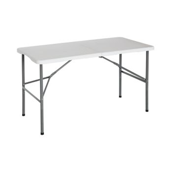 Mesa Plegable Portátil Resina 122cm Blanco Thinia Home