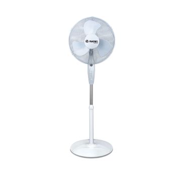 Ventilador De Pie Ø40cm 40w 3 Velocidades Neos Comfort Blanco Con Mando Thinia Home