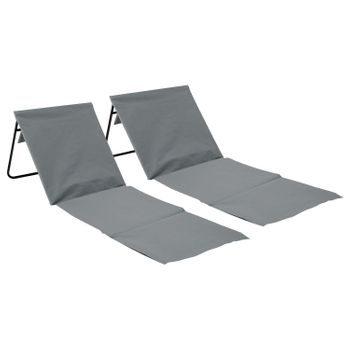 Pack 2 Esterillas Plegables De Playa Acolchadas Con Respaldo 153x51x42cm Thinia Home