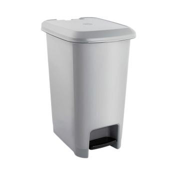 Cubo De Basura Rectangular Con Tapa Y Pedal Gris 60 Litros 7house