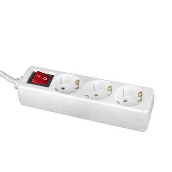 Regleta 3 Enchufes Schuko 5m Blanco Con Interruptor 7hsevenon