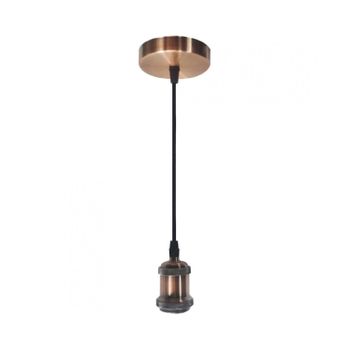 7hsevenon Deco - Pendel Lámpara Techo Vintage, Acero, Salón, Comedor, Recibidor, Interior, E27, 60w, Diseño Industrial, Protección Ip20, Dimensiones Ø10x144cm (diámetro X Altura), Color Dorado O Cobre