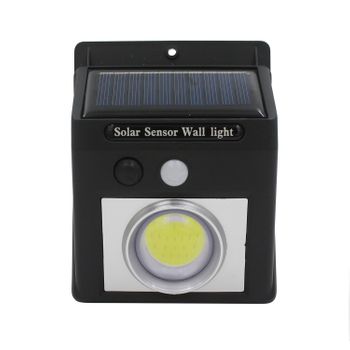 Aplique De Pared Solar Led Con Sensor Crepuscular Y Movimiento Negro 7500k 20000h 7hsevenon