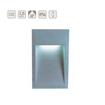 Donclaif Aplique Led Empotrable Inox Ip54 1,5w 128lm Blanco Neutro 4000k 234x140x84mm Nine&one Premium - Alta Calidad - Unidad