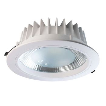 Eilen - Downlight Led Empotrable Redondo 15w, Aluminio/cristal, 1283 Lúmenes, Luz Blanca Neutra (4000k), Led Cob, Ángulo Apertura 120º, 30.000h Vida Útil, Ip20, Diámetro Ø10.5cm, Color Blanco