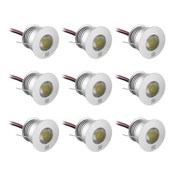 3000k Blanco Cálido - Pack 9 Unidades Led Empotrable Aluminio Gris 3w 250lm Ip42 Ø35mm