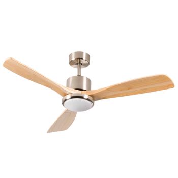 Ventilador de techo adornado con lámpara 128 cm marrón