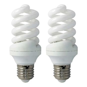 Pack X 2 Unidades Bombilla Cfl Espiral Luz Roja 15w E27 Mini -t3 8000h Roja Spazioluzio Cj.2 -