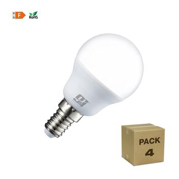 9&1 Pack X 4 Bombilla Led G35 E14 Esférica 3w (=25w) 249lm Blanco Cálido 3000k 15000h - Ahorro Energético