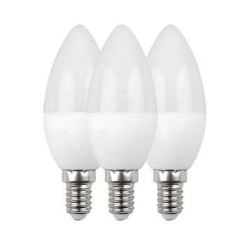 Pack 3 Bombillas Led Vela E14 6w Equi.40w 470lm 15000h Primer Leader