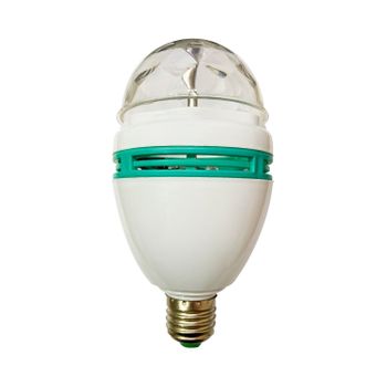 7hsevenon Premium -  Bombilla Led E27 Disco Rgb Giratoria 360º,  3w Potencia, 20w Equivalencia, 30 Lúmenes, Temperatura Rgb, Ángulo Apertura 160º, Tecnología Smd, Protección Ip20,  Ø8x15cm, Blanco