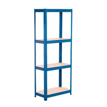 Estantería Azul Metálica Modular Con 4 Baldas Ajustables | 7h Seven House | Estantería Uso Doméstico | Estantería Multiusos | Dimensiones 148x60x30cm | Aguanta Hasta 240kg